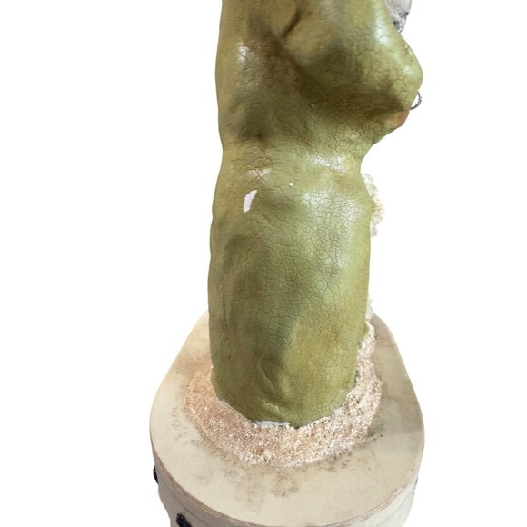 Rare Nicole Sayre Paper Mache Santa With Snowman Box Midwest Of Cannon Falls 13" - Picture 7 of 10